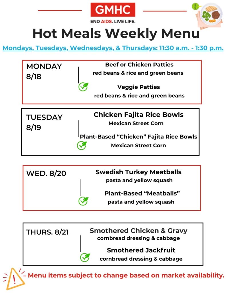 Hot Meals Lunch Menu 8 18 2025 English