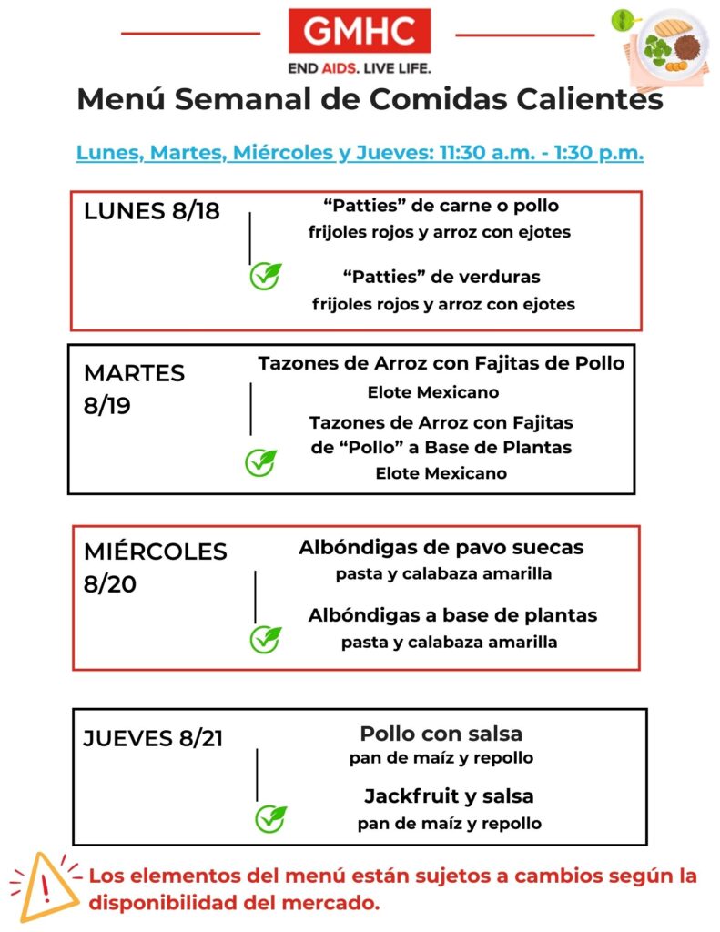Hot Meals Lunch Menu 8 18 2025 Spanish