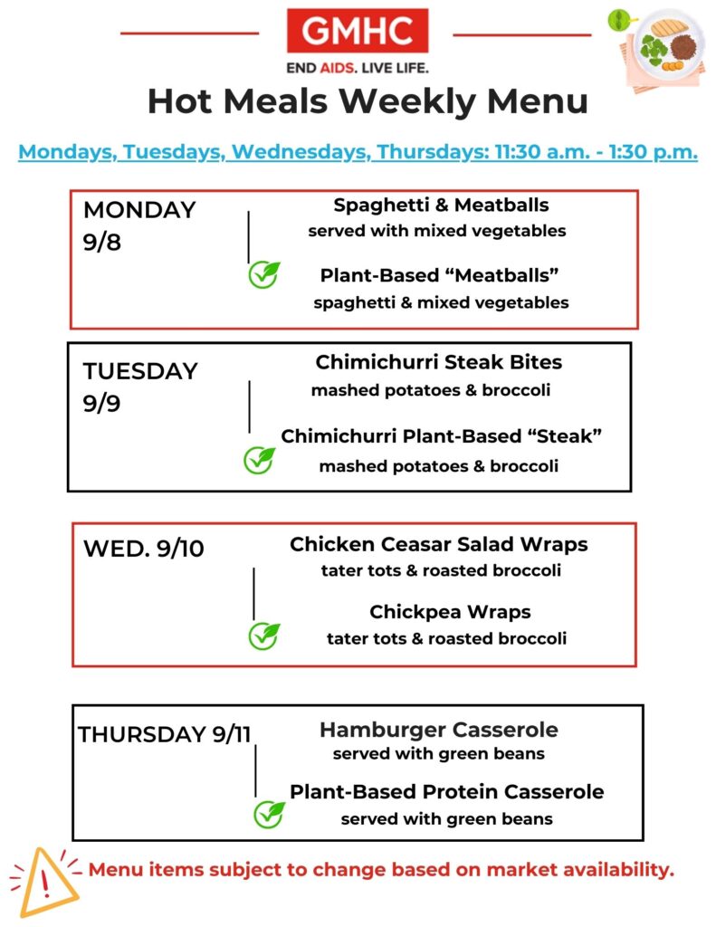 Hot Meals Weekly Menu 9 8 2025 English