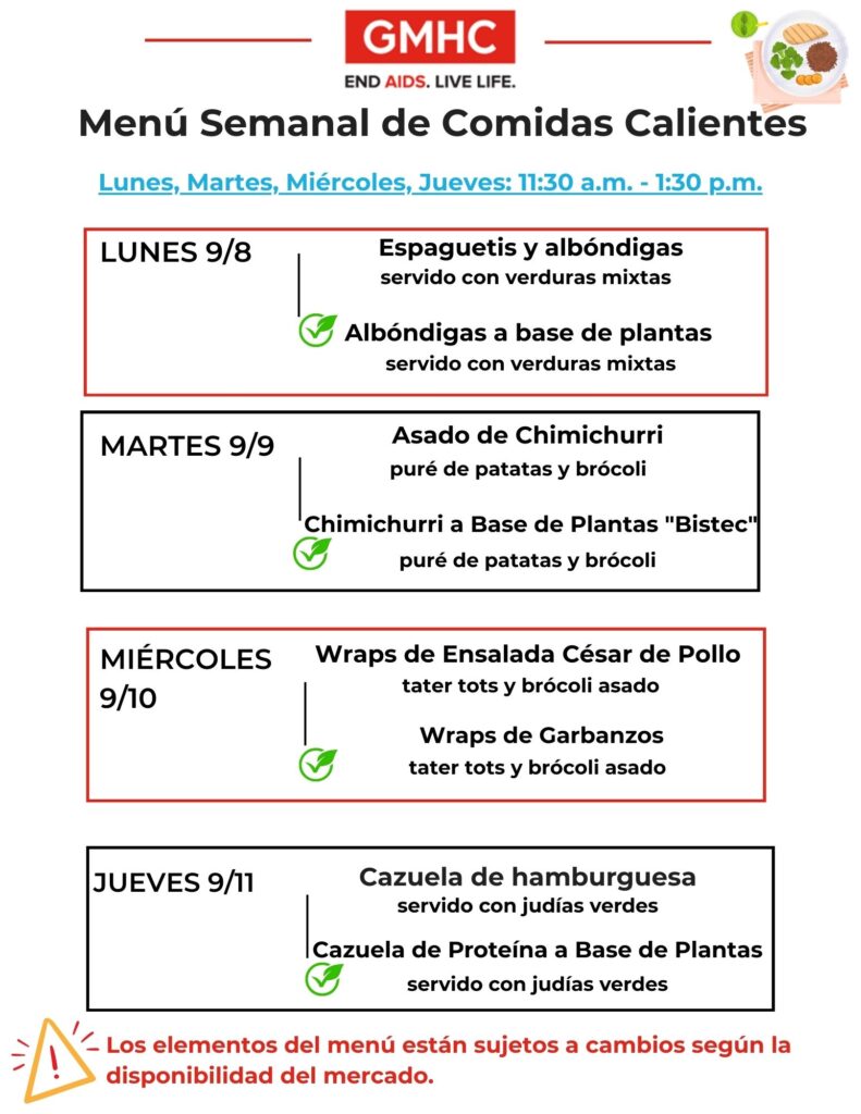 Hot Meals Weekly Menu 9 8 2025 Spanish