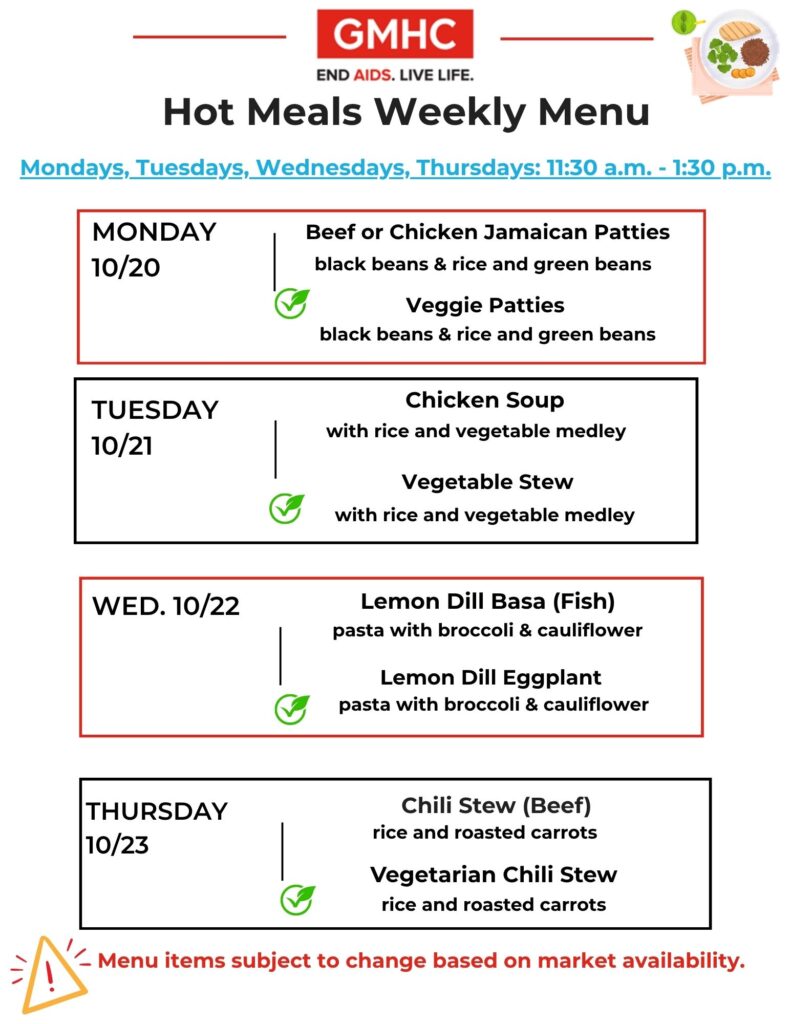 Hot Meals Lunch Menu 10 20 2025 English