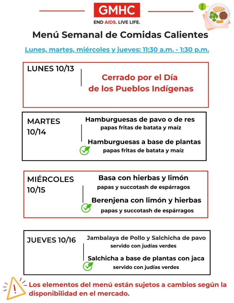 Hot Meals Lunch Menu Spanish 10 14