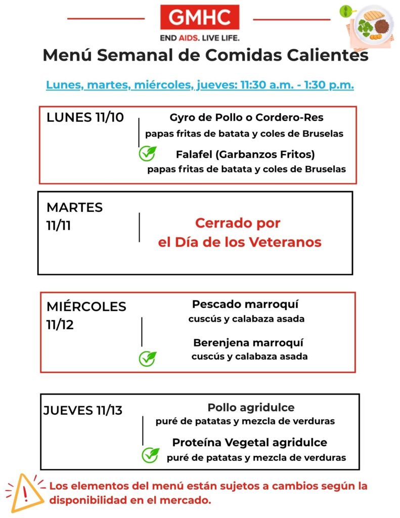 Hot Meals Lunch Menu 11 10 Spanish
