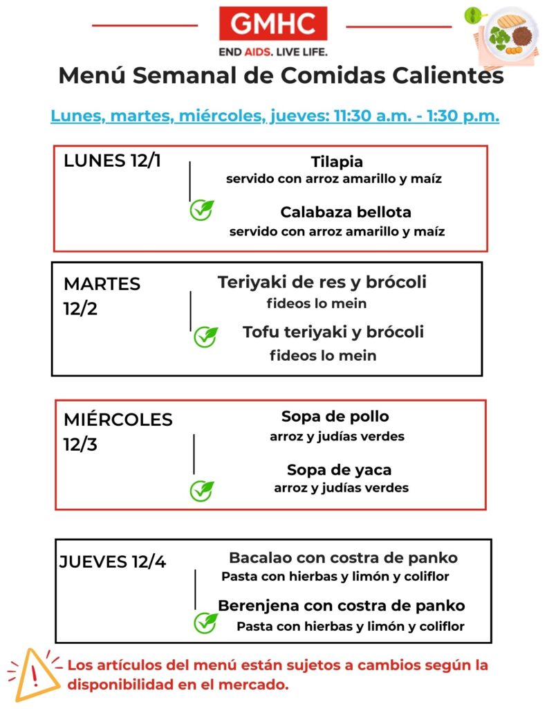 Hot Meals Lunch Menu 12 01 2025 Spanish 1