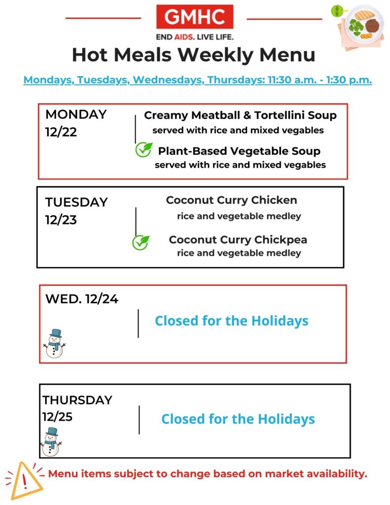 Hot Meals Lunch Menu 12 22 2025 English