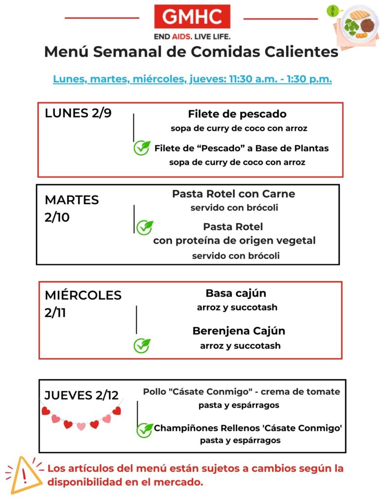 hot meals lunch menu spanish feb 9